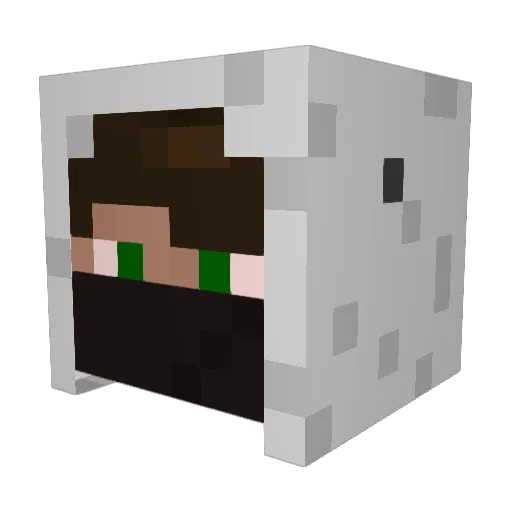 mrhappybus Minecraft avatar head, 3D render