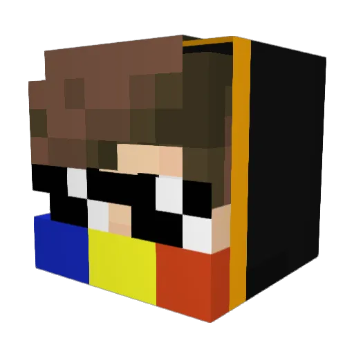 mrkry Minecraft avatar head, 3D render
