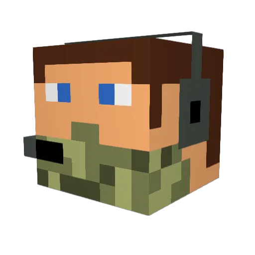 mrmush13 Minecraft avatar head, 3D render