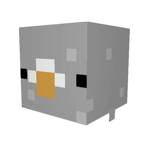 mrpigeonbird Minecraft avatar head, 3D render