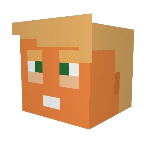 mrpipxx Minecraft avatar head, 3D render
