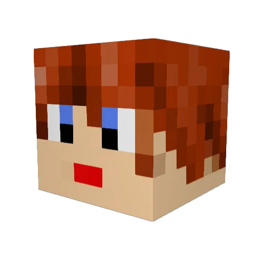 mrsryall Minecraft avatar head, 3D render