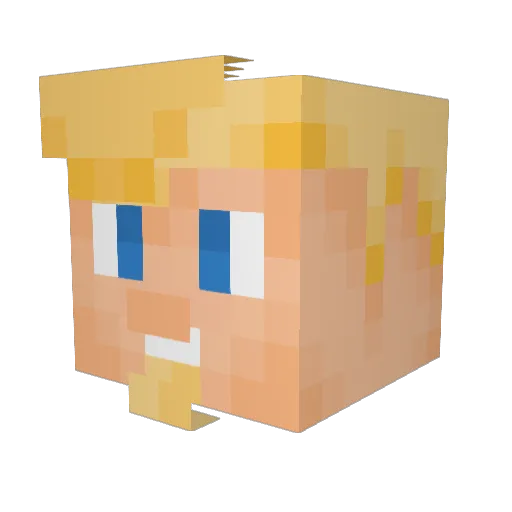 mrvnrb Minecraft avatar head, 3D render