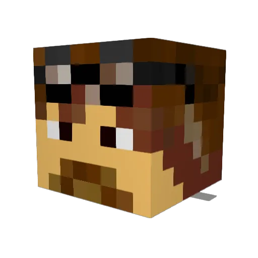 mrweapon Minecraft avatar head, 3D render