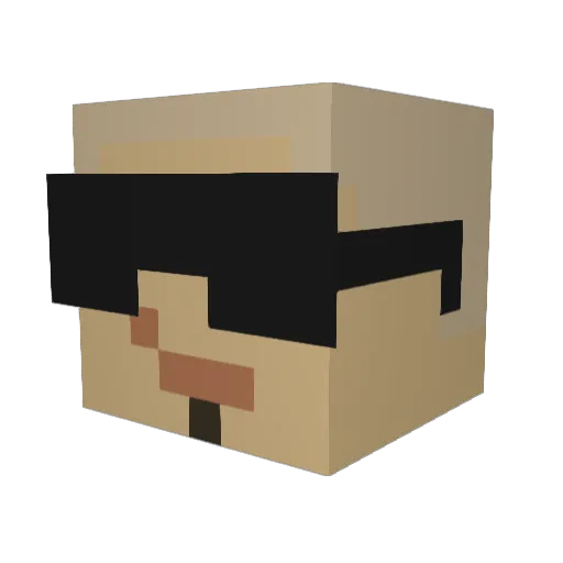 mrworlddwidee Minecraft avatar head, 3D render