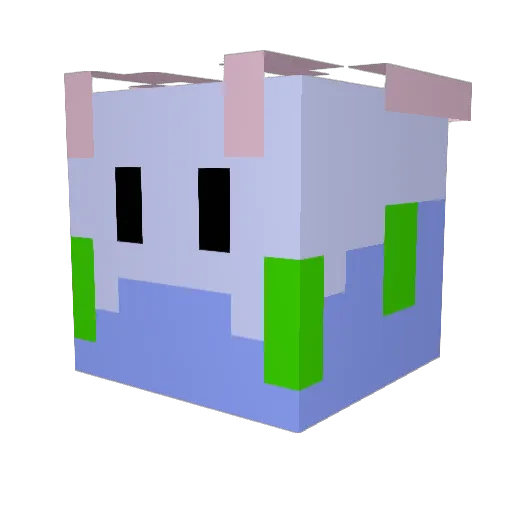 msakin Minecraft avatar head, 3D render