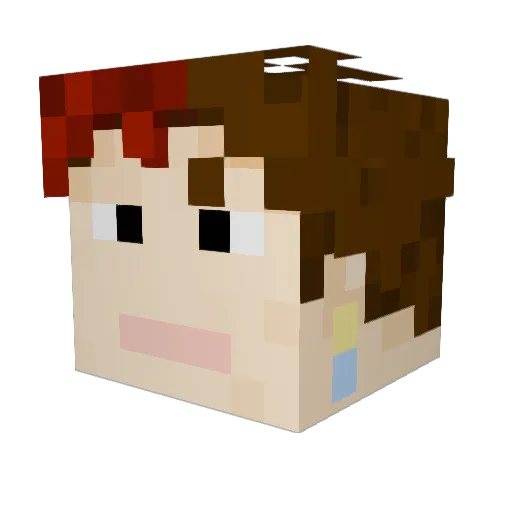 mscro Minecraft avatar head, 3D render