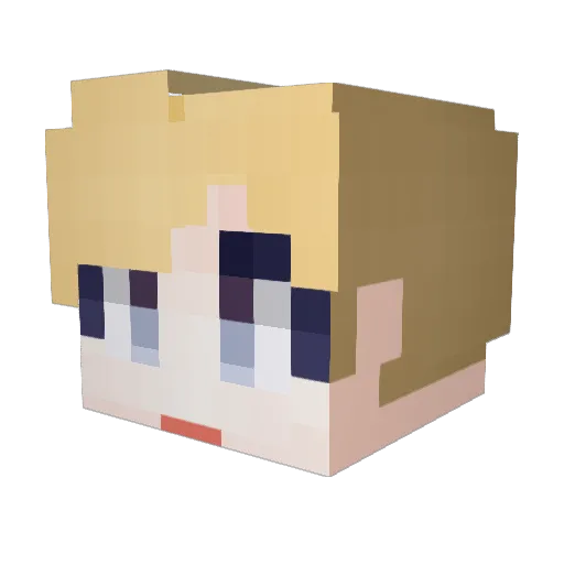 msh045 Minecraft avatar head, 3D render