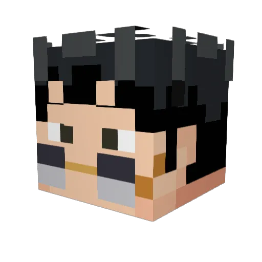 msplits Minecraft avatar head, 3D render