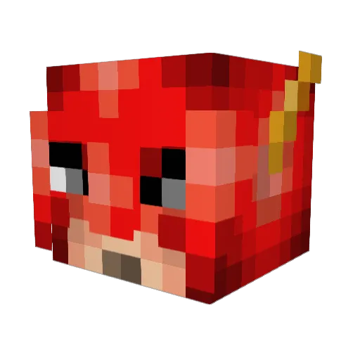 msror Minecraft avatar head, 3D render