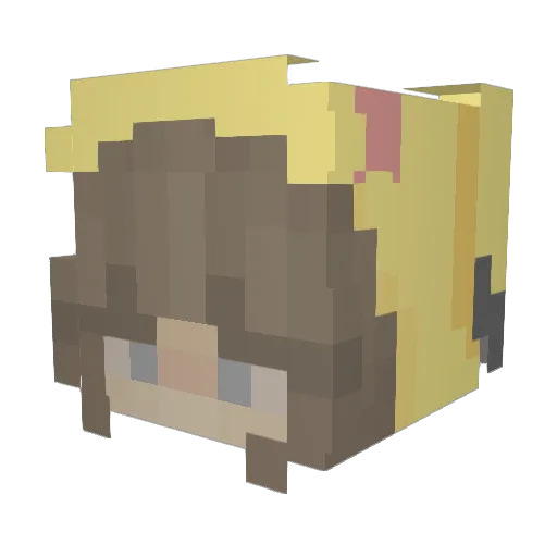 mtattxxed Minecraft avatar head, 3D render