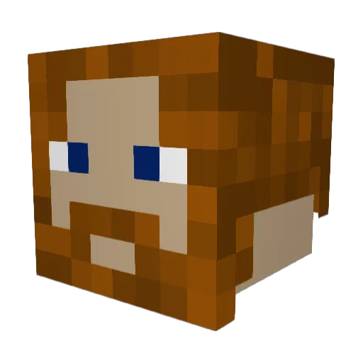 mtian Minecraft avatar head, 3D render
