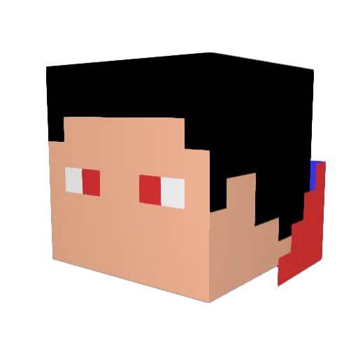 mtk1 Minecraft avatar head, 3D render