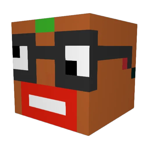 mture1 Minecraft avatar head, 3D render
