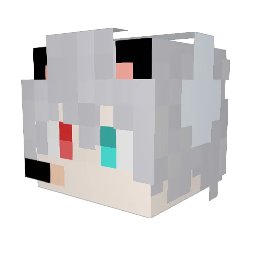 mu_ranran Minecraft avatar head, 3D render
