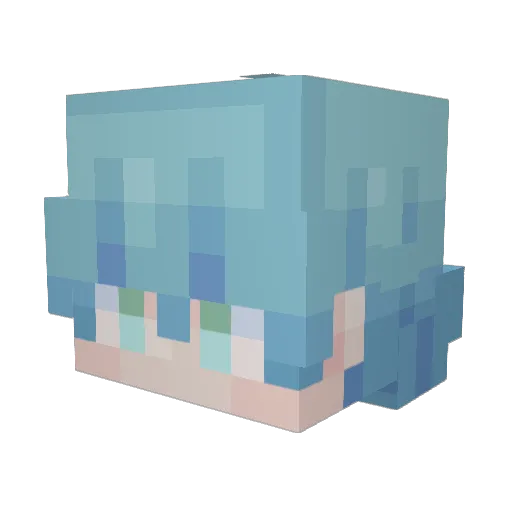 mubaismile Minecraft avatar head, 3D render