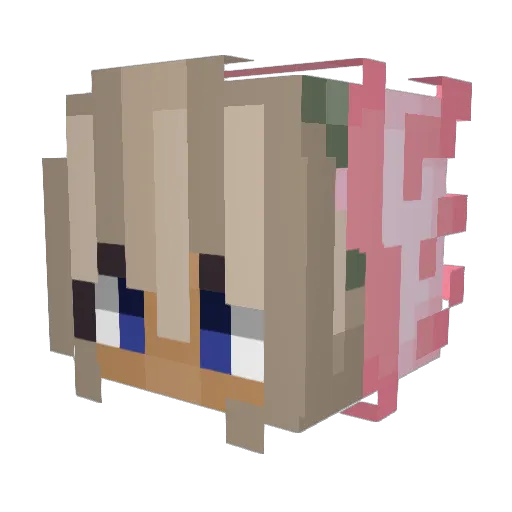 mubv Minecraft avatar head, 3D render