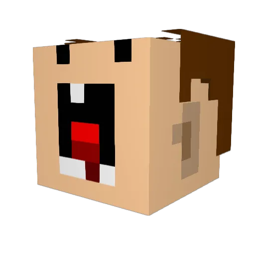 mubzie Minecraft avatar head, 3D render
