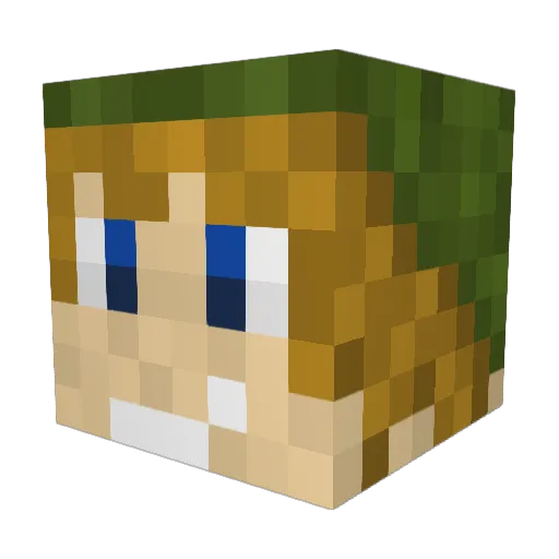muchpain Minecraft avatar head, 3D render