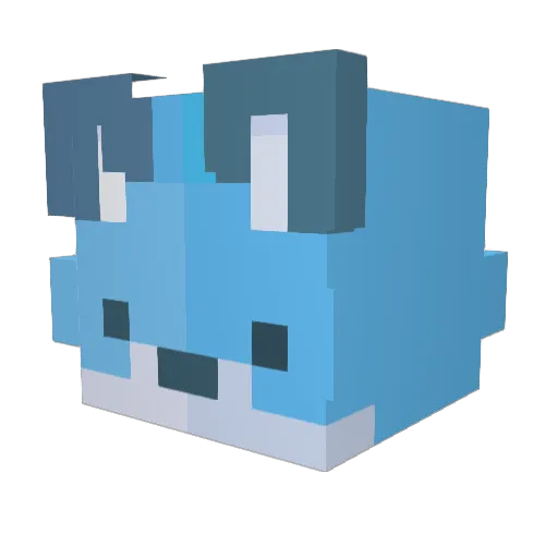muck_U Minecraft avatar head, 3D render