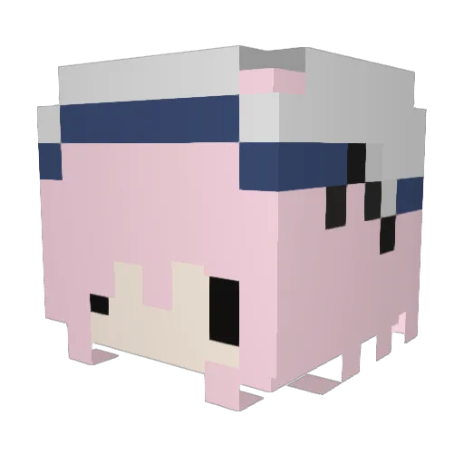 mudcqt Minecraft avatar head, 3D render