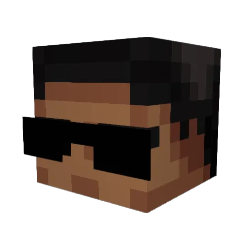 mudeon Minecraft avatar head, 3D render