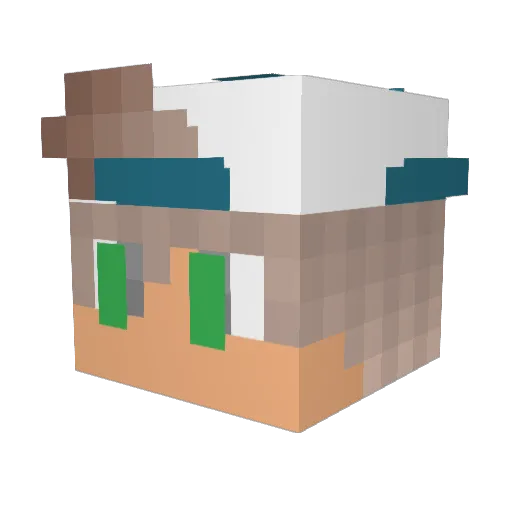 mudgutsandglory Minecraft avatar head, 3D render