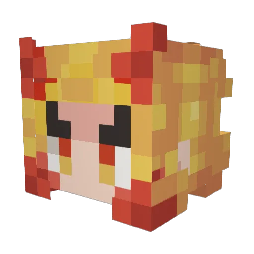mugenman Minecraft avatar head, 3D render