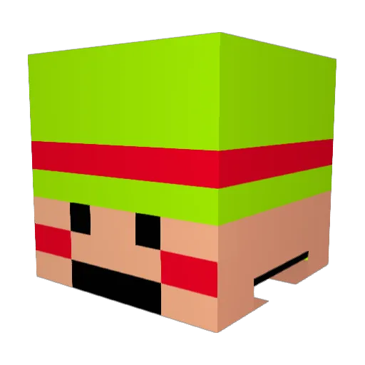 mugitomi Minecraft avatar head, 3D render