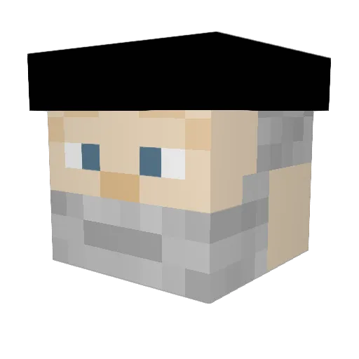 mugiwaraedi Minecraft avatar head, 3D render