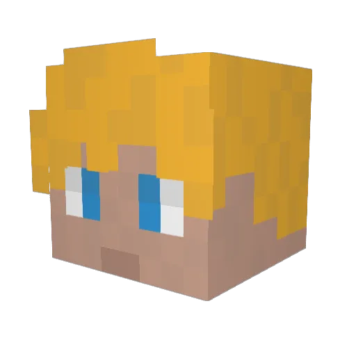 muizicman Minecraft avatar head, 3D render