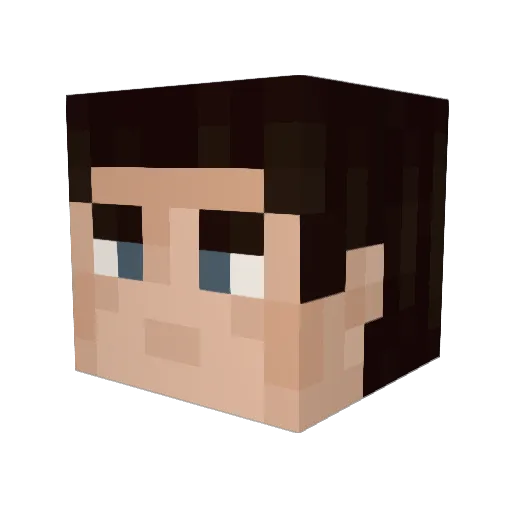 mukapuka Minecraft avatar head, 3D render