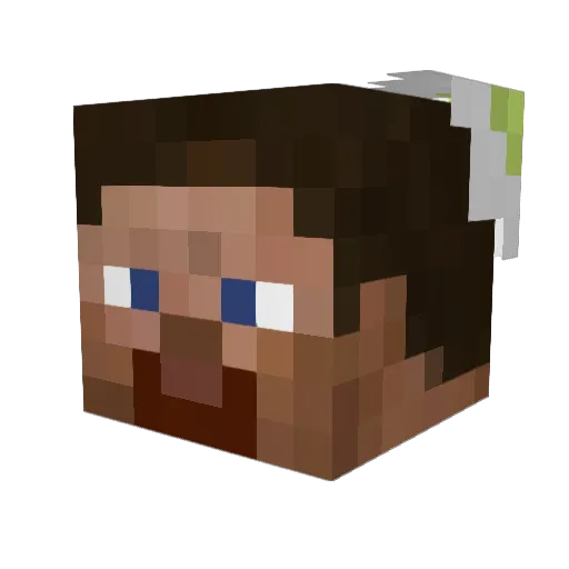 mukjzx Minecraft avatar head, 3D render