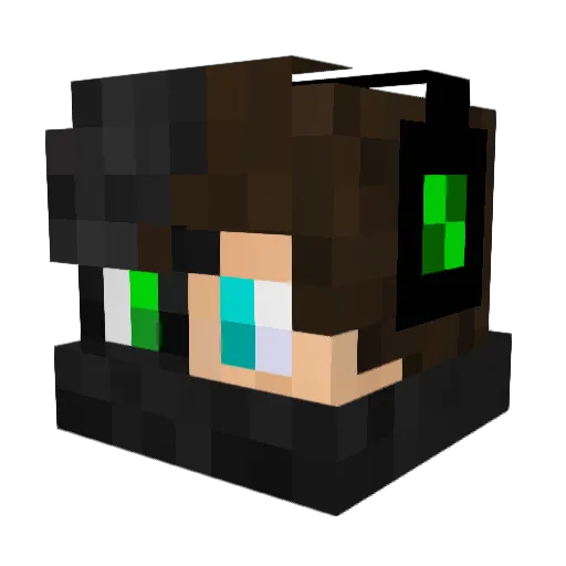 mulletking Minecraft avatar head, 3D render