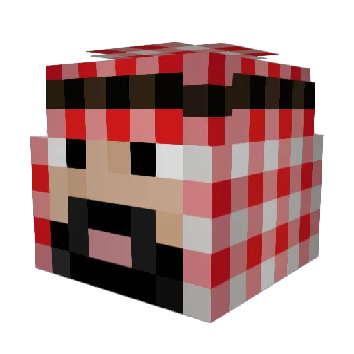 multi_xi Minecraft avatar head, 3D render