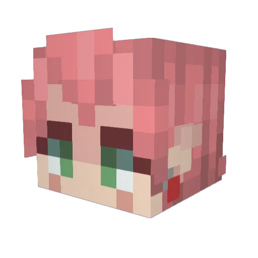 multiflowers Minecraft avatar head, 3D render
