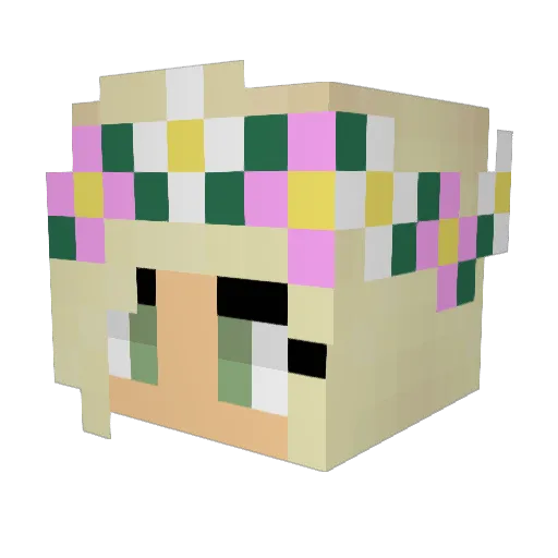 multiprojection Minecraft avatar head, 3D render