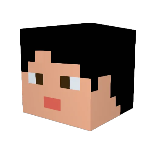 mumaruya Minecraft avatar head, 3D render