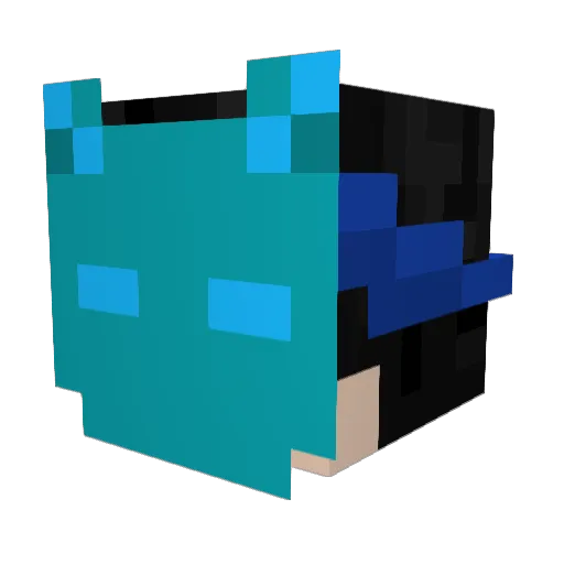 mumeineko Minecraft avatar head, 3D render