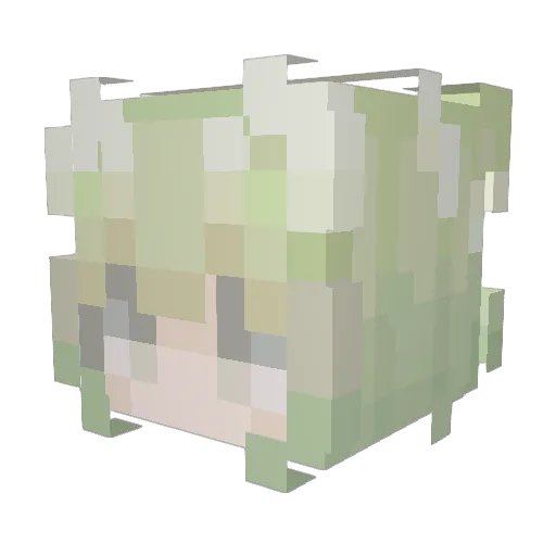 mumoOwO Minecraft avatar head, 3D render