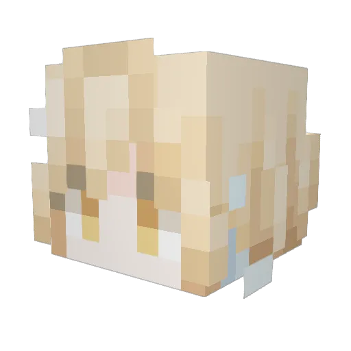 mumumao Minecraft avatar head, 3D render
