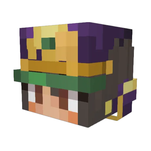 munamused Minecraft avatar head, 3D render