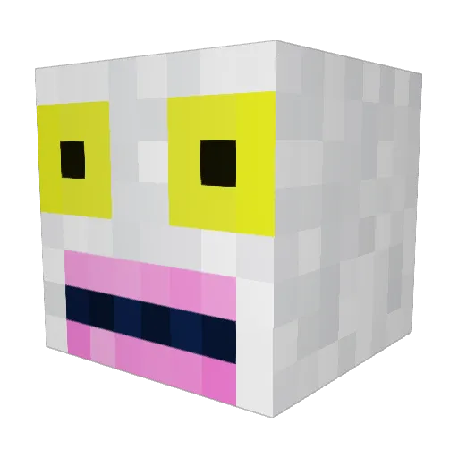 mungbeanding Minecraft avatar head, 3D render
