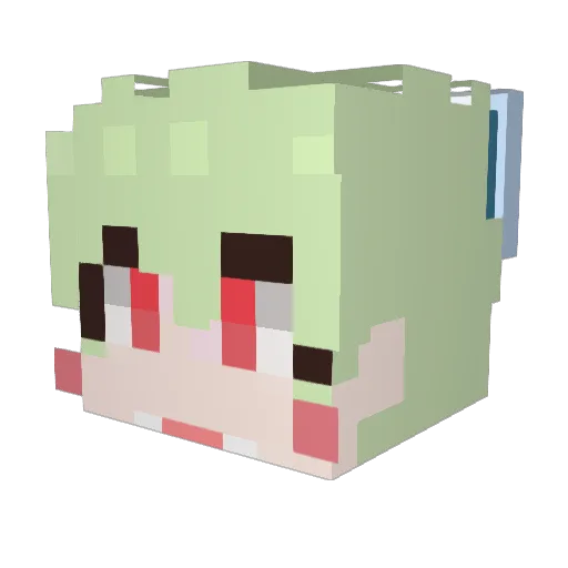 mungsung Minecraft avatar head, 3D render