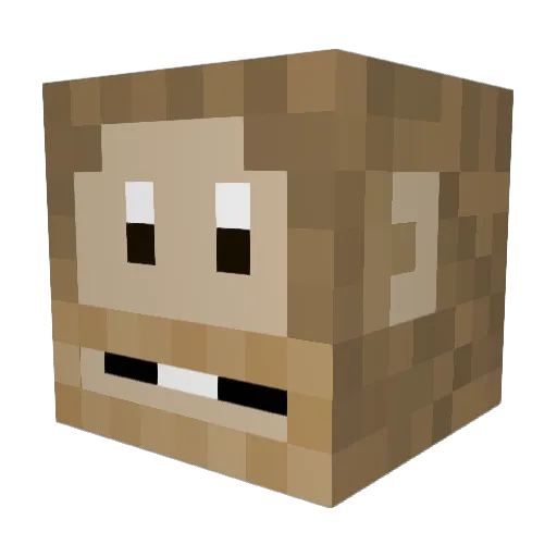 munkeyman Minecraft avatar head, 3D render