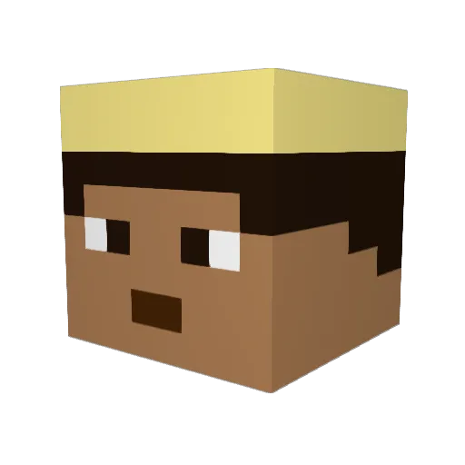 munozelo Minecraft avatar head, 3D render