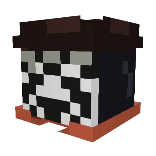 muons Minecraft avatar head, 3D render