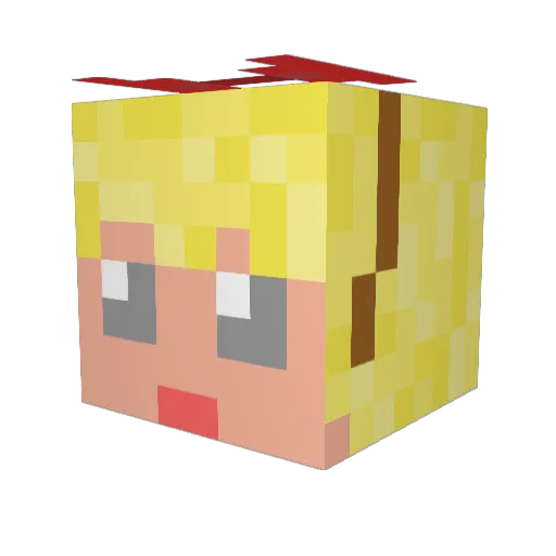 mupke Minecraft avatar head, 3D render