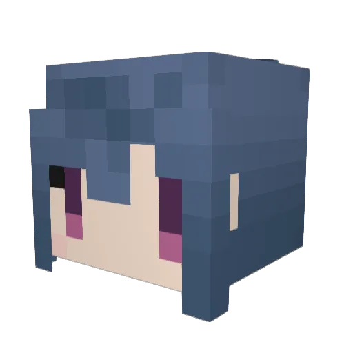 murasaki_nemui Minecraft avatar head, 3D render