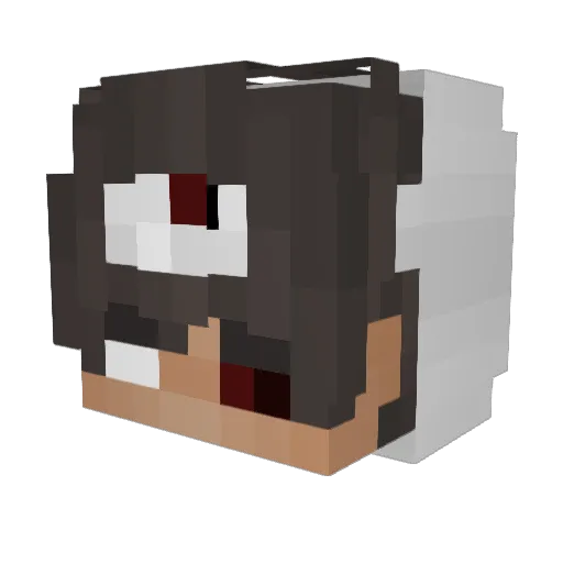 murderous_ Minecraft avatar head, 3D render